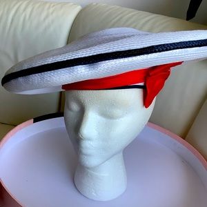 Church Hat - White, Red and Blue